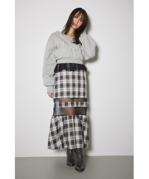 rienda(リエンダ)の「Vネックショートスウェットトップス 春服 秋服 トレーナー(スウェット・レディース・ベージュ/ホワイト/グレー・FREE)」の5枚目の写真