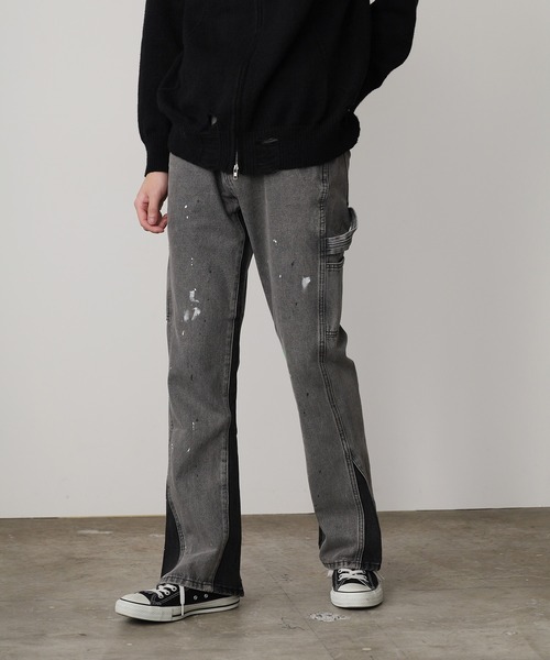 ROOPTOKYO(ループトウキョウ)の「ペインターフレアデニム ジーンス(デニムパンツ・メンズ・グレー・M/L/XL)」の1枚目の写真