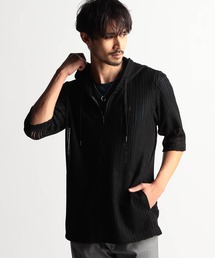NICOLE CLUB FOR MEN（ニコルクラブフォーメン）の「ラッセルレース5分袖パーカー（パーカー・メンズ）」