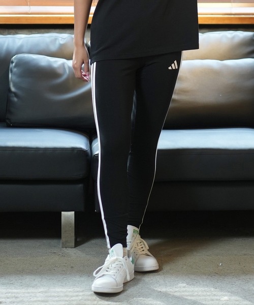 adidas（アディダス）の「adidas/アディダス Ｗ　ＥＳＳ ３ＳＴ コットンタイツ KVC52（レギンス/スパッツ・レディース・ブラック×ホワイト・M/L）」の2枚目の写真