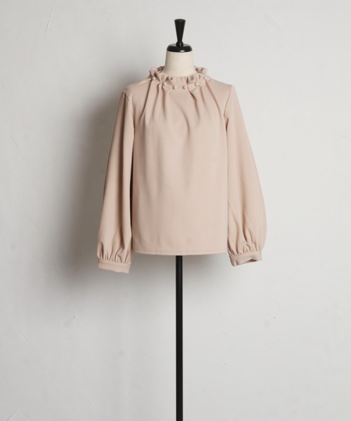 tocco closet(トッコ クローゼット)の「【ZOZO限定】ネックパールカルゼカットジョーゼット2WAYスリーブブラウス(シャツ/ブラウス・レディース・グレー/ブラック/ベージュ・M)」の5枚目の写真