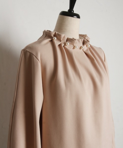 tocco closet(トッコ クローゼット)の「【ZOZO限定】ネックパールカルゼカットジョーゼット2WAYスリーブブラウス(シャツ/ブラウス・レディース・グレー/ブラック/ベージュ・M)」の11枚目の写真