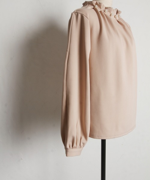 tocco closet(トッコ クローゼット)の「【ZOZO限定】ネックパールカルゼカットジョーゼット2WAYスリーブブラウス(シャツ/ブラウス・レディース・グレー/ブラック/ベージュ・M)」の13枚目の写真