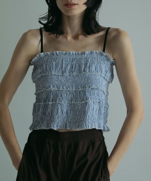anuke Velourstrap Frill Camisole ベロアストラップフリル