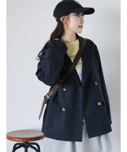 ehka sopo（エヘカソポ）の「テーラードジャケット（ノーカラージャケット・レディース・ベージュ/グレー/ネイビー・F）」の3枚目の写真