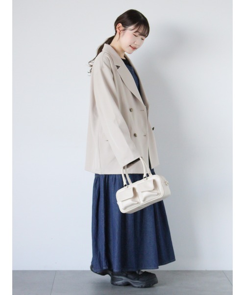 ehka sopo（エヘカソポ）の「テーラードジャケット（ノーカラージャケット・レディース・ベージュ/グレー/ネイビー・F）」の15枚目の写真