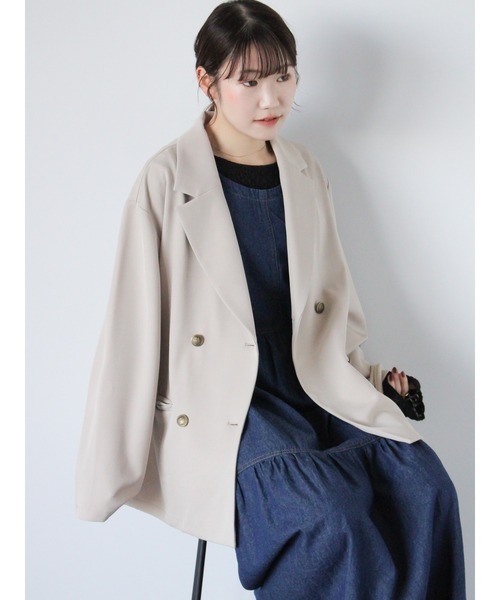 ehka sopo（エヘカソポ）の「テーラードジャケット（ノーカラージャケット・レディース・ベージュ/グレー/ネイビー・F）」の9枚目の写真
