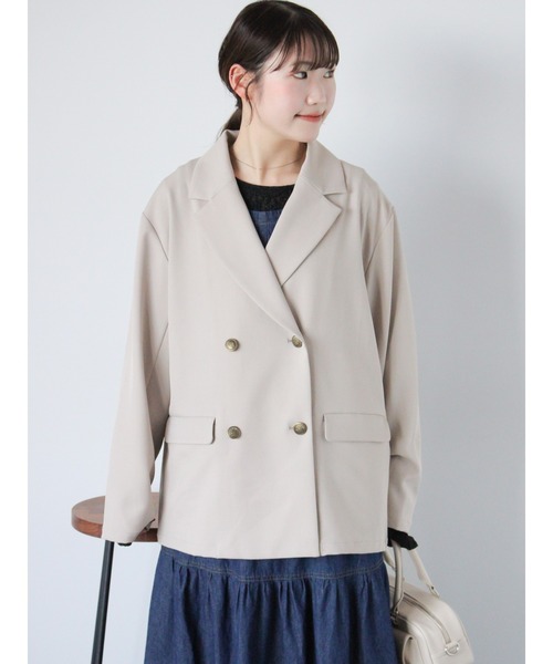 ehka sopo（エヘカソポ）の「テーラードジャケット（ノーカラージャケット・レディース・ベージュ/グレー/ネイビー・F）」の11枚目の写真