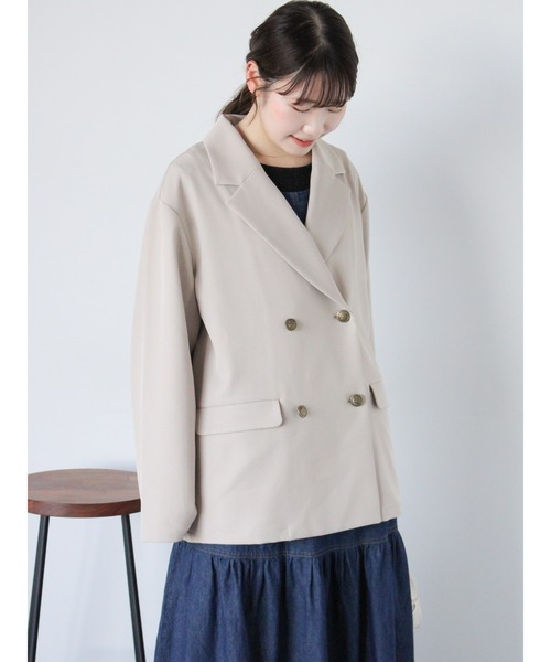 ehka sopo（エヘカソポ）の「テーラードジャケット（ノーカラージャケット・レディース・ベージュ/グレー/ネイビー・F）」の12枚目の写真