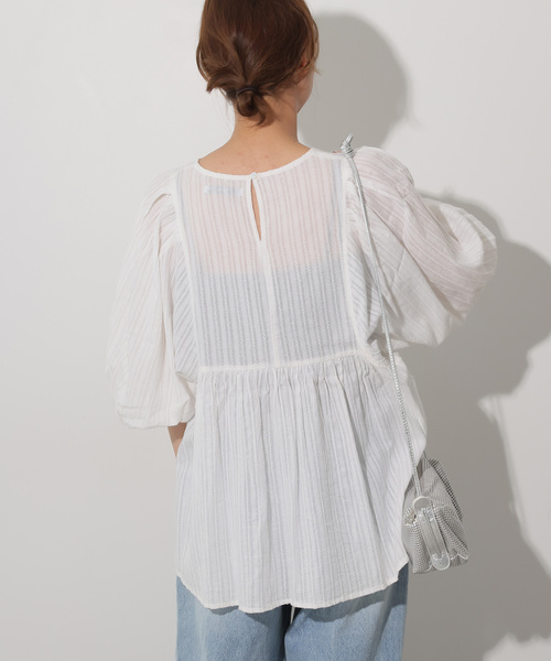 JOURNAL STANDARD relume(ジャーナルスタンダード レリューム)の「《追加》ドビーパフスリーブブラウス(シャツ/ブラウス・レディース・ブラック/ホワイト・FREE)」の15枚目の写真