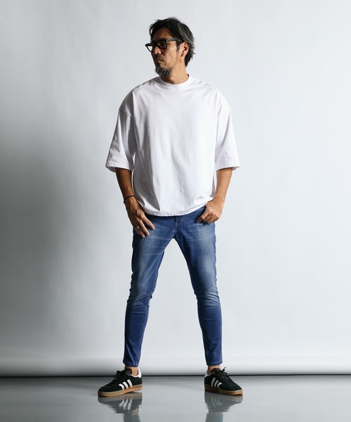 The DUFFER of ST.GEORGE（ザダファーオブセントジョージ）の「『WONDER SHAPE』5PKT：360°全方向高伸縮 『ワンダーシェイプ』スキニーデニムパンツ（デニムパンツ・メンズ・ダークインディゴブルー/インディゴブルー・X-LARGE/LARGE/MEDIUM/SMALL）」の4枚目の写真