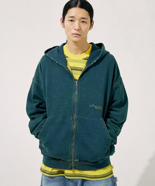 NAUTICA(ノーティカ)の「NAUTICA/ノーティカ Mix Color Indigo Sweat Zip Hoodie/ミックスカラー インディゴ スウェット ジップフーディ(パーカー・メンズ・イエロー/ベージュ/ブラウン・LARGE/MEDIUM/X-LARGE)」の16枚目の写真