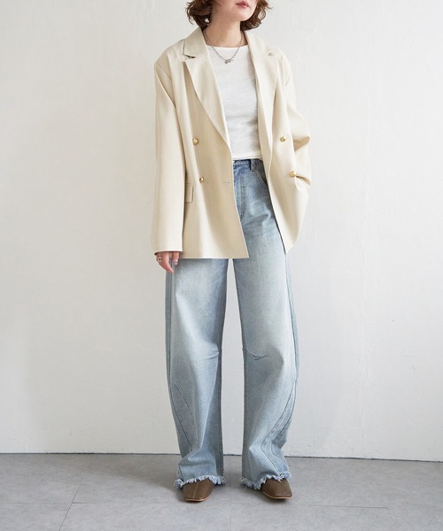 notch.（ノッチ）の「【sweet web掲載】テーラージャケット（テーラードジャケット・レディース・ブラック/アイボリー・M）」の4枚目の写真