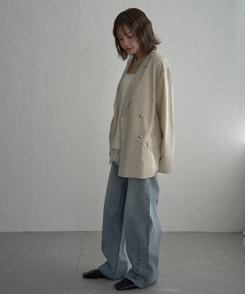 notch.（ノッチ）の「【sweet web掲載】テーラージャケット（テーラードジャケット・レディース・ブラック/アイボリー・M）」の6枚目の写真