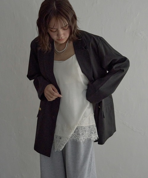 notch.（ノッチ）の「【sweet web掲載】テーラージャケット（テーラードジャケット・レディース・ブラック/アイボリー・M）」の10枚目の写真