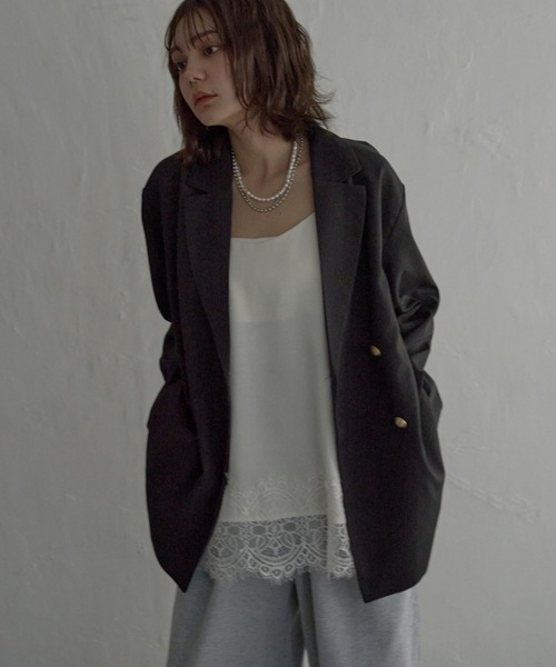notch.（ノッチ）の「【sweet web掲載】テーラージャケット（テーラードジャケット・レディース・ブラック/アイボリー・M）」の18枚目の写真