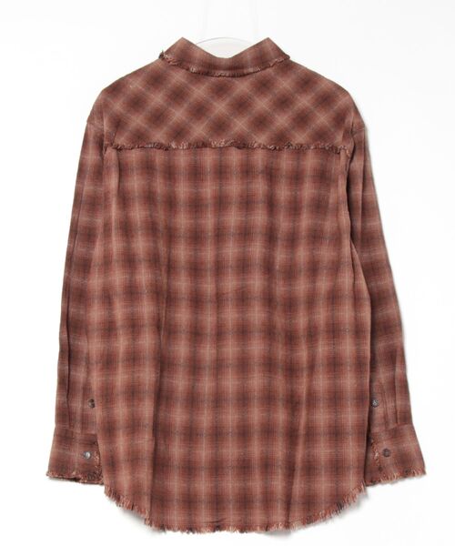 SLOWACID（スローアシッド）の「【UNISEX】SLOW ACID／CUTOFFチェックシャツ（シャツ/ブラウス・レディース・ブラウン/ブルー・MEDIUM/LARGE）」の19枚目の写真
