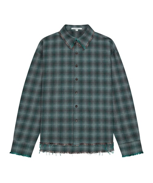 SLOWACID（スローアシッド）の「【UNISEX】SLOW ACID／CUTOFFチェックシャツ（シャツ/ブラウス・レディース・ブラウン/ブルー・MEDIUM/LARGE）」の7枚目の写真