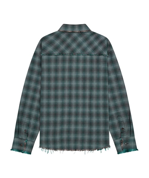 SLOWACID（スローアシッド）の「【UNISEX】SLOW ACID／CUTOFFチェックシャツ（シャツ/ブラウス・レディース・ブラウン/ブルー・MEDIUM/LARGE）」の8枚目の写真