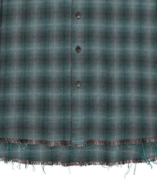 SLOWACID（スローアシッド）の「【UNISEX】SLOW ACID／CUTOFFチェックシャツ（シャツ/ブラウス・レディース・ブラウン/ブルー・MEDIUM/LARGE）」の12枚目の写真