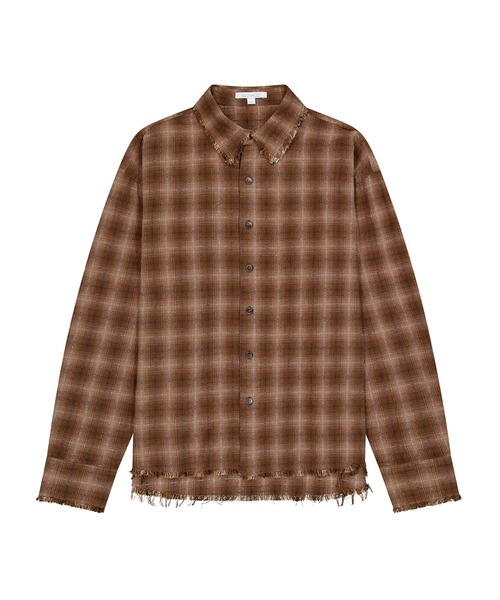 SLOWACID（スローアシッド）の「【UNISEX】SLOW ACID／CUTOFFチェックシャツ（シャツ/ブラウス・レディース・ブラウン/ブルー・MEDIUM/LARGE）」の13枚目の写真