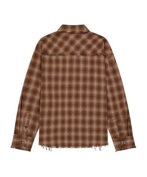 SLOWACID（スローアシッド）の「【UNISEX】SLOW ACID／CUTOFFチェックシャツ（シャツ/ブラウス・レディース・ブラウン/ブルー・MEDIUM/LARGE）」の14枚目の写真