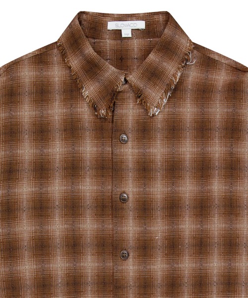 SLOWACID（スローアシッド）の「【UNISEX】SLOW ACID／CUTOFFチェックシャツ（シャツ/ブラウス・レディース・ブラウン/ブルー・MEDIUM/LARGE）」の15枚目の写真