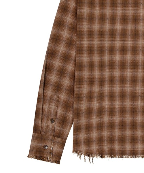 SLOWACID（スローアシッド）の「【UNISEX】SLOW ACID／CUTOFFチェックシャツ（シャツ/ブラウス・レディース・ブラウン/ブルー・MEDIUM/LARGE）」の17枚目の写真