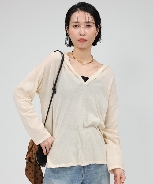 BABYLONE(バビロン)の「シアーフーディープルオーバー(その他トップス・レディース・ベージュ/ブラック・フリー)」の5枚目の写真