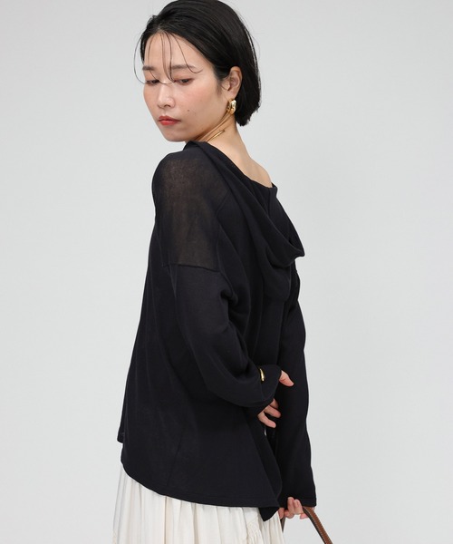 BABYLONE(バビロン)の「シアーフーディープルオーバー(その他トップス・レディース・ベージュ/ブラック・フリー)」の12枚目の写真