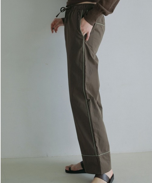 Stripe pajamas pants/ストライプパジャマパンツ Pre-Order】ストライプコンビレースパジャマパンツ / Striped