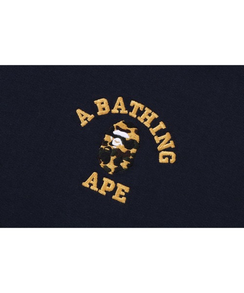 正規品！ A BATHING APE 1st カモ カレッジロゴ パーカ 美品】アベイシングエイプ パーカー イエローカモ XL カレッジロゴ