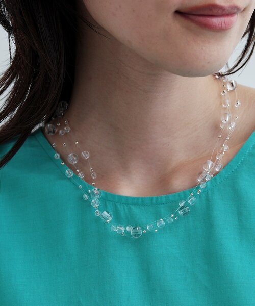GALLEST(ギャレスト)の「クリアビーズネックレス(ネックレス・レディース・クリア/シルバー・00)」の1枚目の写真