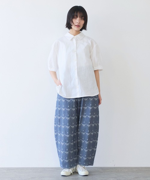 ビュルデサボン　強撚ポプリン 半袖シャツ △強撚ポプリン 半袖シャツ（シャツ/ブラウス）｜bulle de savon
