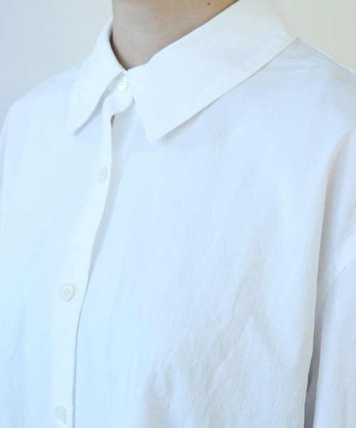 ビュルデサボン　強撚ポプリン 半袖シャツ △コットン/ボイルローン tunic ブラウス（シャツ/ブラウス