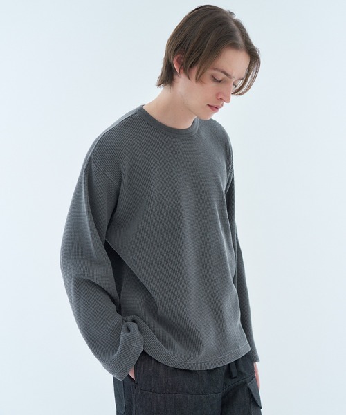 ESTNATION(エストネーション)の「ESTNATION / ワッフルプルオーバー(Tシャツ/カットソー・メンズ・ブラック/ホワイト・MEDIUM/LARGE/X-LARGE)」の1枚目の写真