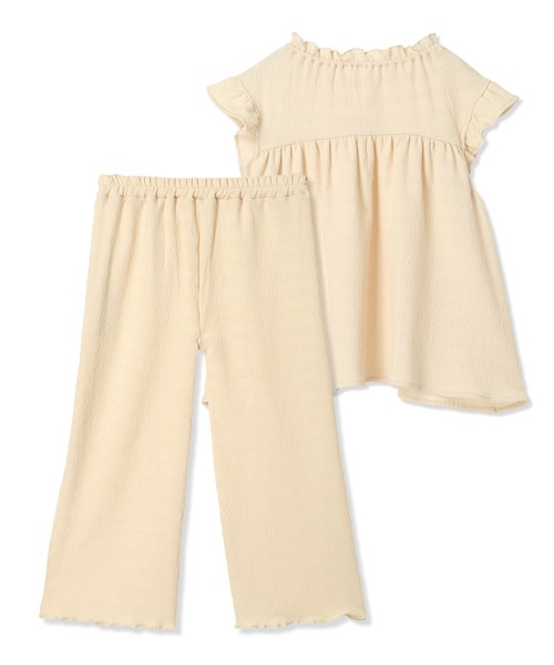 Piet（ピエット）の「カットシャーリング フリル セットアップ（セットアップ・キッズ・オフホワイト/オレンジ・100/110/120/130）」の16枚目の写真