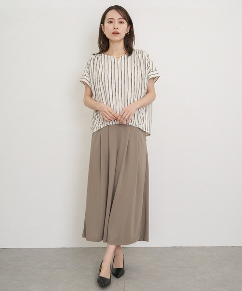 ikka（イッカ）の「【接触冷感／セットアップ対応】GOKU楽冷感さらっとプルオーバー（Tシャツ/カットソー・レディース・オフホワイト/ブラック/ネイビー/ベージュ・M/L/S）」の20枚目の写真