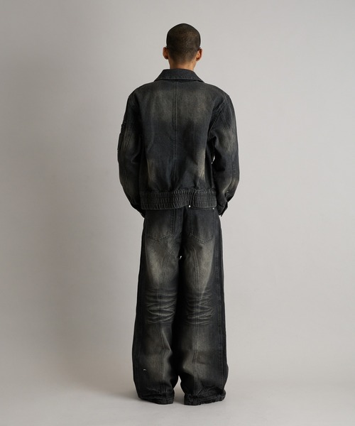 セール】Overdyed Wide Flare Denim Pants/オーバーダイワイド