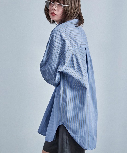 Fashion Letter(ファッションレター)の「オーバーサイズ ストライプシャツ(シャツ/ブラウス・レディース・ピンク/ブルー・M)」の16枚目の写真