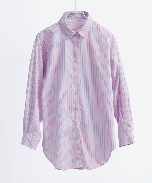 Fashion Letter(ファッションレター)の「オーバーサイズ ストライプシャツ(シャツ/ブラウス・レディース・ピンク/ブルー・M)」の4枚目の写真