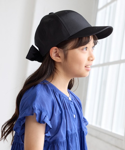 ROPE' PICNIC（ロペピクニック）の「【KIDS/キッズ】シャイニーバックリボンキャップ/リンクコーデ（キャップ・キッズ・クリーム/ブルー系その他4/ブラック・FREE）」の2枚目の写真