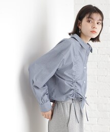 THE SHOP TK | リボンギャザーシャツ【洗濯機OK】(シャツ/ブラウス)