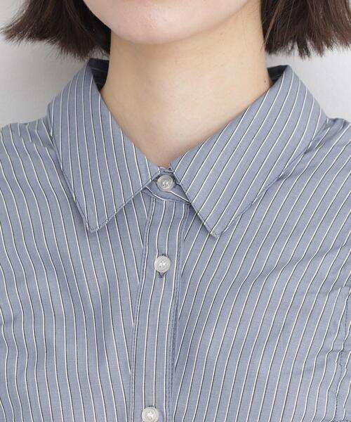 THE SHOP TK （ザ ショップ ティーケー ）の「リボンギャザーシャツ【洗濯機OK】（シャツ/ブラウス・レディース・ブルー系7/オフホワイト・12/13）」の17枚目の写真