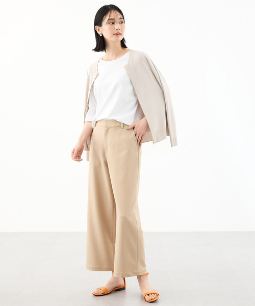 A/C DESIGN BY ALPHA CUBIC（エーシーデザインバイアルファキュービック）の「【接触冷感・UVカット】スムースカットソーTシャツ（Tシャツ/カットソー・レディース・サックスブルー/ブラック/ライトグレー/オフホワイト・M/LL/L）」の11枚目の写真