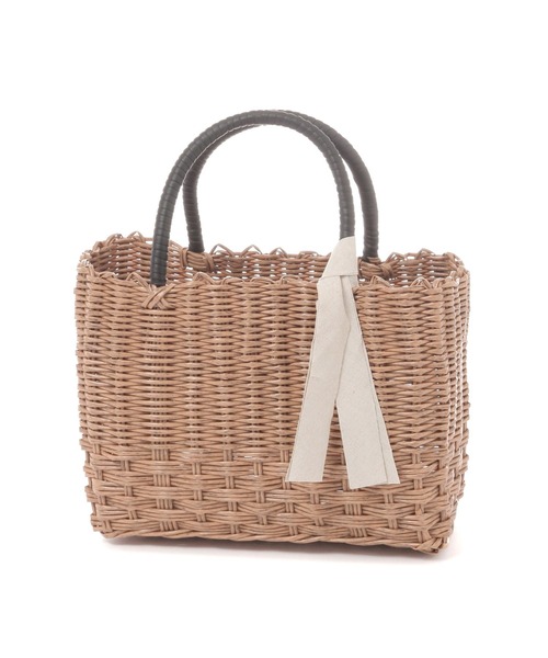 studio CLIP（スタディオクリップ）の「パーチャスバッグ M（かごバッグ・レディース・ブラック/グリーン・FREE）」の3枚目の写真