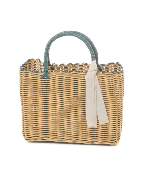 studio CLIP（スタディオクリップ）の「パーチャスバッグ M（かごバッグ・レディース・ブラック/グリーン・FREE）」の4枚目の写真