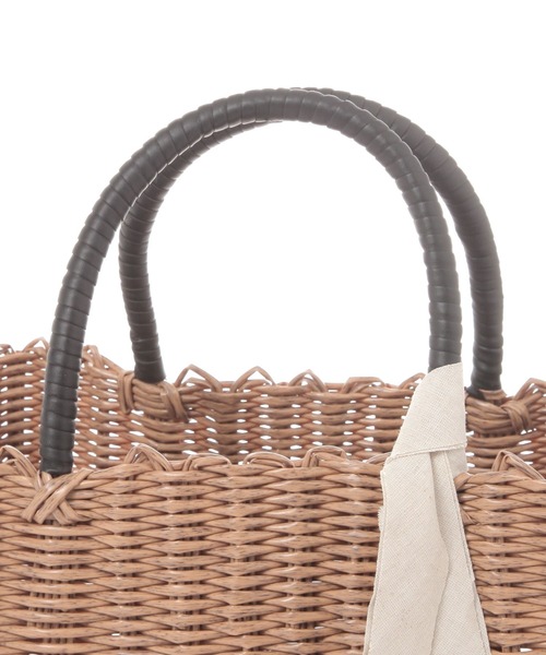 studio CLIP（スタディオクリップ）の「パーチャスバッグ M（かごバッグ・レディース・ブラック/グリーン・FREE）」の8枚目の写真