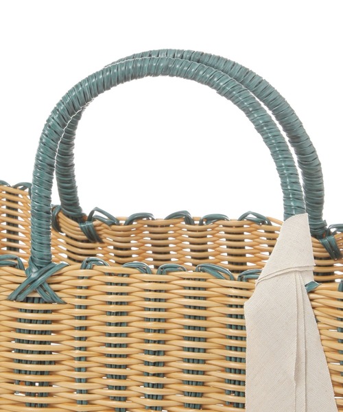 studio CLIP（スタディオクリップ）の「パーチャスバッグ M（かごバッグ・レディース・ブラック/グリーン・FREE）」の12枚目の写真