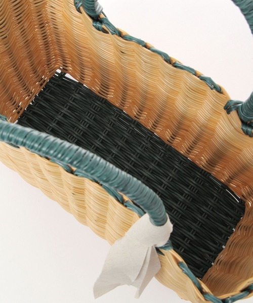 studio CLIP（スタディオクリップ）の「パーチャスバッグ M（かごバッグ・レディース・ブラック/グリーン・FREE）」の14枚目の写真